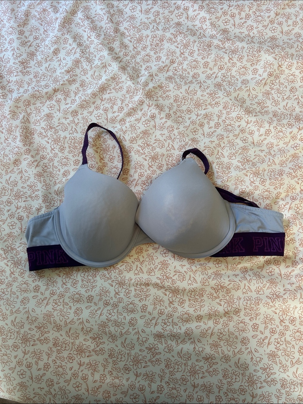 PINK Victoria's Secret Light Blue and Dark Purple T-Shirt Bra